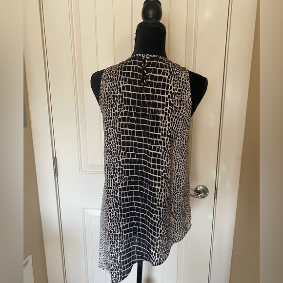 Black and White Alligator Print Asymmetrical Top - Picture 2 of 2